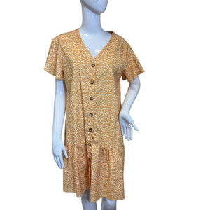 Women's Locryz Yellow Floral Dress Size L